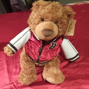 Limited Edition 2017 Gund Holiday Little Brown Bear with Varsity Jacket Bloomies